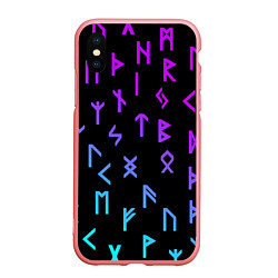 Чехол iPhone XS Max матовый РУНЫ, цвет: 3D-баблгам