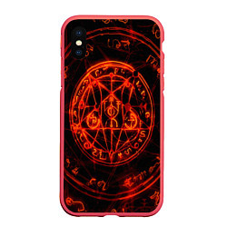 Чехол iPhone XS Max матовый ПЕНТАГРАММА, цвет: 3D-красный