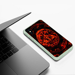 Чехол iPhone XS Max матовый ПЕНТАГРАММА, цвет: 3D-салатовый — фото 2