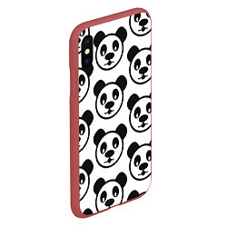 Чехол iPhone XS Max матовый Panda, цвет: 3D-красный — фото 2