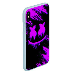 Чехол iPhone XS Max матовый Marshmello, цвет: 3D-голубой — фото 2