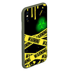 Чехол iPhone XS Max матовый Warning, цвет: 3D-темно-зеленый — фото 2