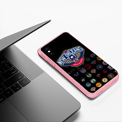 Чехол iPhone XS Max матовый New Orleans Pelicans 1, цвет: 3D-баблгам — фото 2