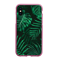 Чехол iPhone XS Max матовый Я из джунглей, цвет: 3D-малиновый