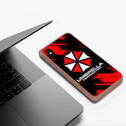 Чехол iPhone XS Max матовый Umbrella Corporation, цвет: 3D-коричневый — фото 2