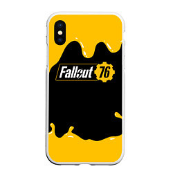 Чехол iPhone XS Max матовый FALLOUT76, цвет: 3D-белый