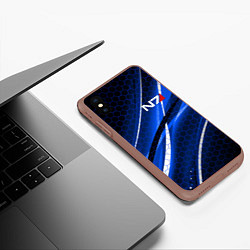 Чехол iPhone XS Max матовый MASS EFFECT N7, цвет: 3D-коричневый — фото 2