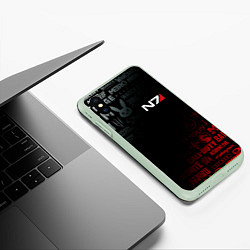 Чехол iPhone XS Max матовый MASS EFFECT N7, цвет: 3D-салатовый — фото 2