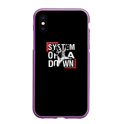 Чехол iPhone XS Max матовый System of a Down, цвет: 3D-фиолетовый