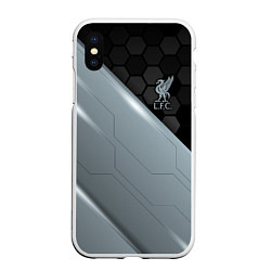 Чехол iPhone XS Max матовый Liverpool FC, цвет: 3D-белый