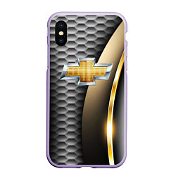 Чехол iPhone XS Max матовый CHEVROLET, цвет: 3D-светло-сиреневый