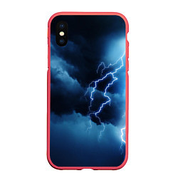 Чехол iPhone XS Max матовый STORM, цвет: 3D-красный