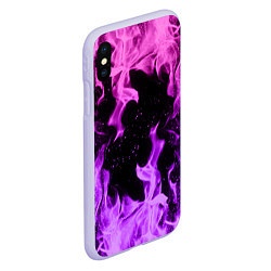 Чехол iPhone XS Max матовый ЦВЕТНОЙ ОГОНЬ, цвет: 3D-светло-сиреневый — фото 2