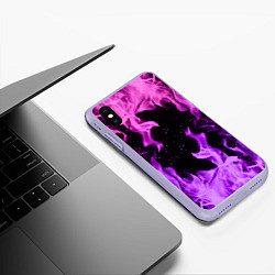 Чехол iPhone XS Max матовый ЦВЕТНОЙ ОГОНЬ, цвет: 3D-светло-сиреневый — фото 2