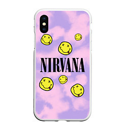 Чехол iPhone XS Max матовый NIRVANA, цвет: 3D-белый