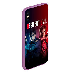 Чехол iPhone XS Max матовый Resident Evil 2, цвет: 3D-фиолетовый — фото 2
