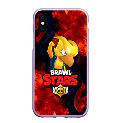 Чехол iPhone XS Max матовый BRAWL STARS CROW PHOENIX, цвет: 3D-светло-сиреневый