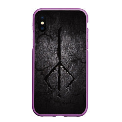 Чехол iPhone XS Max матовый BLOODBORNE HUNTER, цвет: 3D-фиолетовый