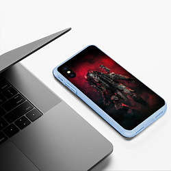 Чехол iPhone XS Max матовый PREDATOR, цвет: 3D-голубой — фото 2