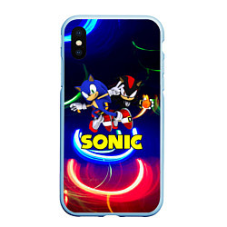 Чехол iPhone XS Max матовый SONIC, цвет: 3D-голубой