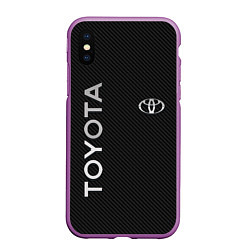 Чехол iPhone XS Max матовый Toyota CARBON, цвет: 3D-фиолетовый