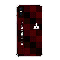 Чехол iPhone XS Max матовый MITSUBISHI CARBON, цвет: 3D-белый