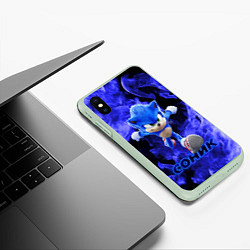 Чехол iPhone XS Max матовый SONIC, цвет: 3D-салатовый — фото 2