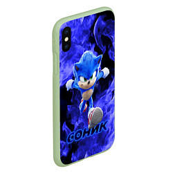 Чехол iPhone XS Max матовый SONIC, цвет: 3D-салатовый — фото 2