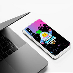 Чехол iPhone XS Max матовый BRAWL STARS SPROUT, цвет: 3D-белый — фото 2