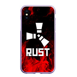 Чехол iPhone XS Max матовый RUST, цвет: 3D-светло-сиреневый