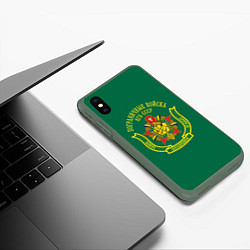 Чехол iPhone XS Max матовый Пограничные Войска КГБ СССР, цвет: 3D-темно-зеленый — фото 2
