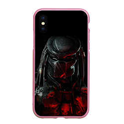 Чехол iPhone XS Max матовый PREDATOR, цвет: 3D-розовый