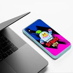 Чехол iPhone XS Max матовый BRAWL STARS SPROUT, цвет: 3D-мятный — фото 2