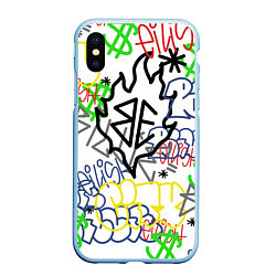 Чехол iPhone XS Max матовый BILLIE EILISH GRAFFITI, цвет: 3D-голубой