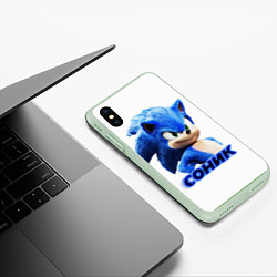 Чехол iPhone XS Max матовый SONIC, цвет: 3D-салатовый — фото 2