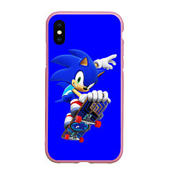 Чехол iPhone XS Max матовый SONIC, цвет: 3D-розовый