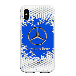 Чехол iPhone XS Max матовый Mercedes, цвет: 3D-белый