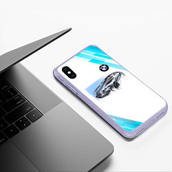 Чехол iPhone XS Max матовый BMW, цвет: 3D-светло-сиреневый — фото 2