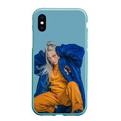 Чехол iPhone XS Max матовый Billie Eilish, цвет: 3D-мятный