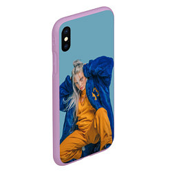 Чехол iPhone XS Max матовый Billie Eilish, цвет: 3D-сиреневый — фото 2