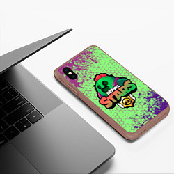 Чехол iPhone XS Max матовый Brawl Stars Spike, цвет: 3D-коричневый — фото 2