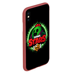 Чехол iPhone XS Max матовый Brawl Stars Spike, цвет: 3D-красный — фото 2