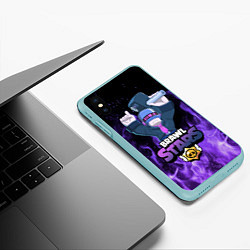 Чехол iPhone XS Max матовый Brawl Stars DJ Frank, цвет: 3D-мятный — фото 2