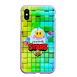 Чехол iPhone XS Max матовый BRAWL STARS SPROUT, цвет: 3D-светло-сиреневый