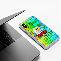 Чехол iPhone XS Max матовый BRAWL STARS SPROUT, цвет: 3D-светло-сиреневый — фото 2