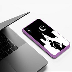 Чехол iPhone XS Max матовый Борец с COVID19, цвет: 3D-фиолетовый — фото 2
