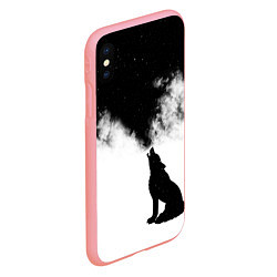 Чехол iPhone XS Max матовый Galaxy wolf, цвет: 3D-баблгам — фото 2