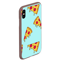 Чехол iPhone XS Max матовый Ароматная пицца, цвет: 3D-коричневый — фото 2