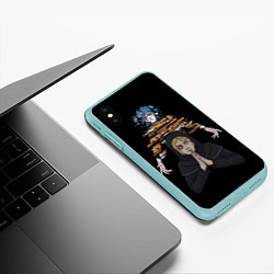 Чехол iPhone XS Max матовый Sally Face, цвет: 3D-мятный — фото 2