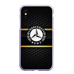 Чехол iPhone XS Max матовый Mercedes-Benz, цвет: 3D-светло-сиреневый
